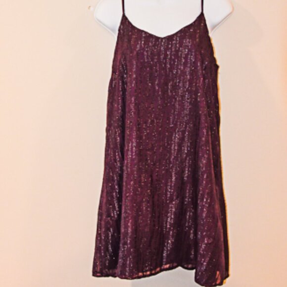 Mi Ami Dresses & Skirts - New with Tags Mi Ami Franchescas Mini Dress Purple metallic on Purple Size Med